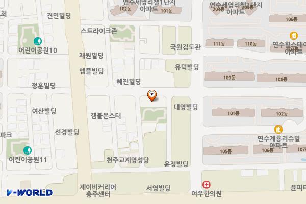연수동1공영주차장 위치 지도 — 충청북도 충주시 연수동산로7길 13