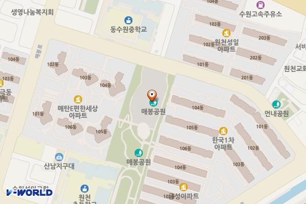 매봉공영주차장 위치 지도 — 경기도 수원시 영통구 동탄원천로1109번길 61