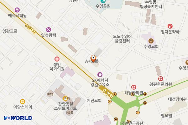브라운도트호텔 수영점 위치 지도 — 부산광역시 수영구 망미번영로52번길 112