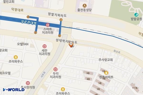 성대역환승(신)주차장 위치 지도 — 경기도 수원시 장안구 화산로 242