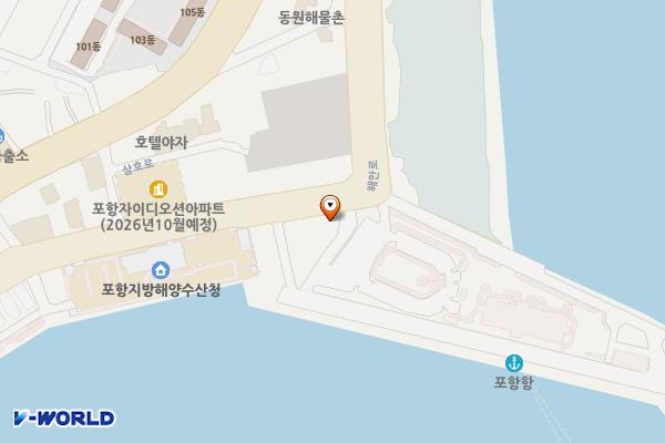 포항여객선터미널 위치 지도 — 경상북도 포항시 북구 항구동 58-53 포항연안여객터미널