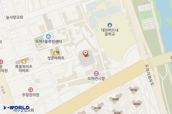 도마동 제3공영주차장 위치 지도 — 대전광역시 서구 도마시장1길 29