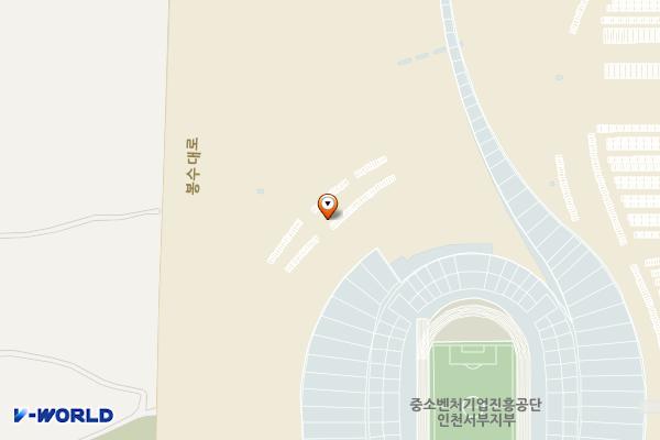 인천아시아드주경기장 B주차장 위치 지도 — 인천광역시 서해구 봉수대로 806