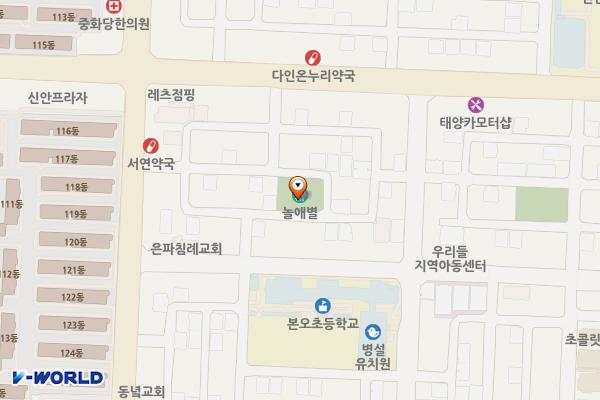 놀애별어린이공원지하주차장 위치 지도 — 경기도 안산시 상록구 본오동 818-6