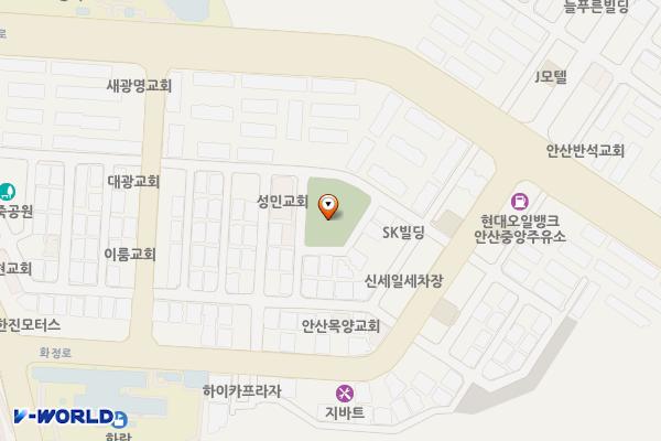 기쁨어린이공원 지하주차장 위치 지도 — 경기도 안산시 단원구 와동 833