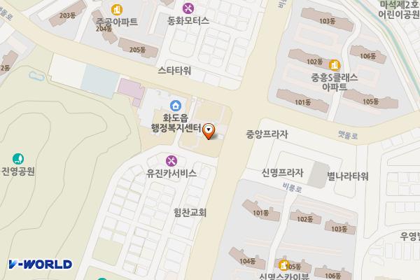 화도수동행정복지센터 위치 지도 — 경기도 남양주시 화도읍 비룡로 59