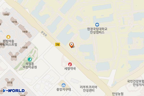 한경대학교 안성캠퍼스 지역문화복합관 위치 지도 — 경기도 안성시 중앙로 327