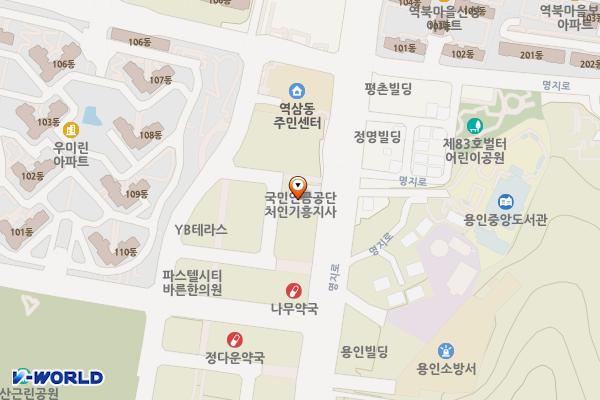 국민연금공단_처인기흥지사 위치 지도 — 경기도 용인시 처인구 명지로16번길 9-21