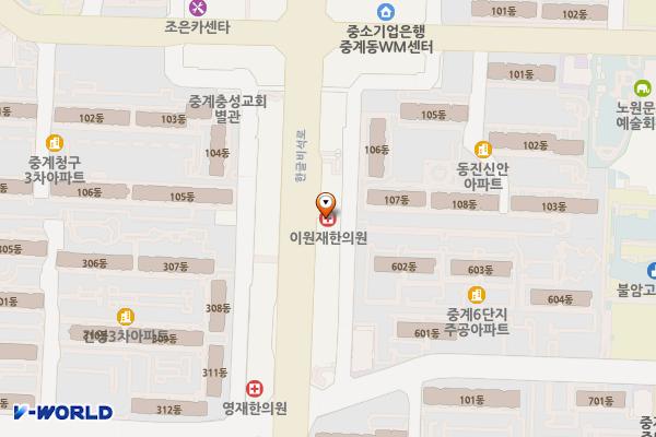 _삼부프라자(중계) 위치 지도 — 서울특별시 노원구 한글비석로 242