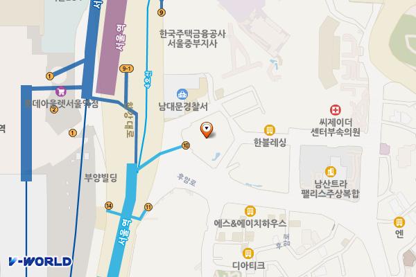 _서울시티타워 위치 지도 — 서울특별시 중구 후암로 110