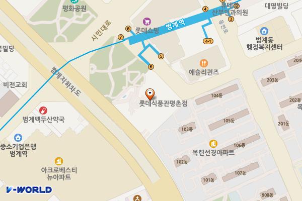 평촌G스퀘어 식품관 위치 지도 — 경기도 안양시 동안구 시민대로160번길 20