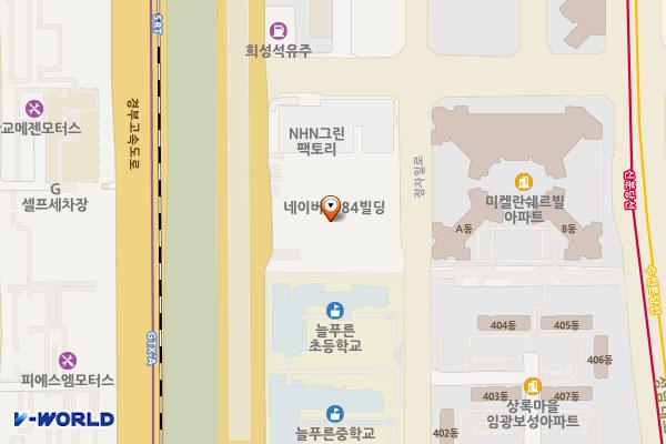 네이버 1784 (지하3층) 위치 지도 — 경기도 성남시 분당구 정자일로 95