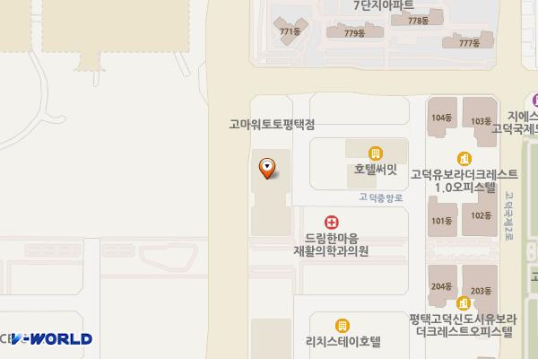 평택 고덕트라반트푸르지오시티 위치 지도 — 경기도 평택시 고덕중앙로 200-10