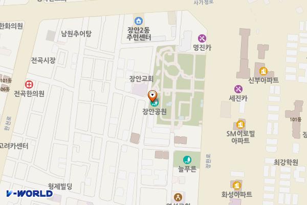장안근린공원 공영주차장 지하2층 위치 지도 — 서울특별시 동대문구 장한로 191