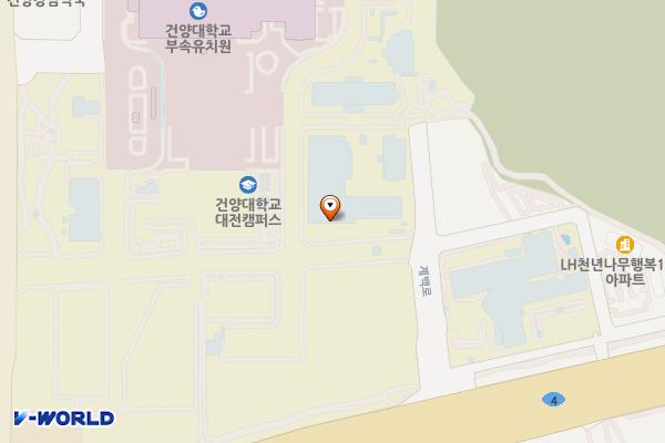 건양대학교 대전메디컬캠퍼스 죽헌정보관 옥외 위치 지도 — 대전광역시 서구 관저동로 158