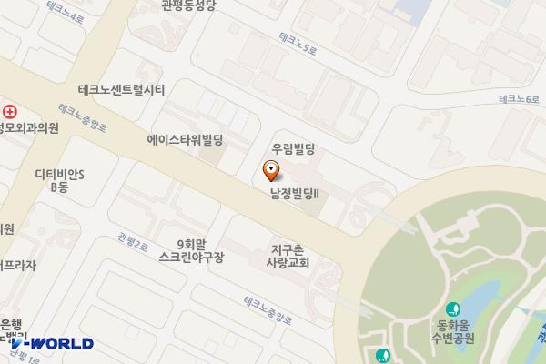_골프존 파크 관평테크노점 위치 지도 — 대전광역시 유성구 테크노중앙로 65