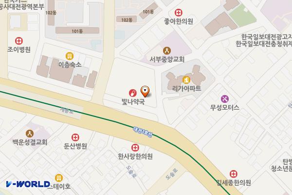 탄방예미지빌딩 위치 지도 — 대전광역시 서구 계룡로583번길 9
