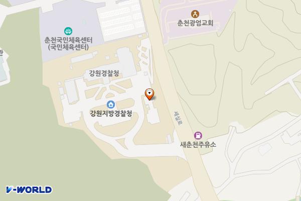 강원도경찰청 주차장 위치 지도 — 강원특별자치도 춘천시 동내면 세실로 49