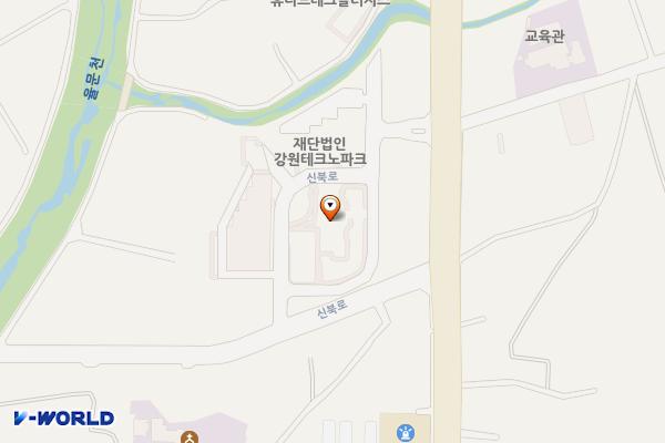 강원테크노파크 주차장 위치 지도 — 강원특별자치도 춘천시 신북읍 신북로 61-10