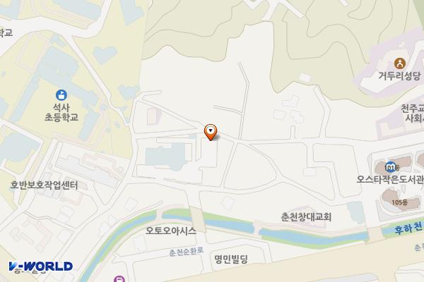 강원도여성가족연구원 위치 지도 — 강원특별자치도 춘천시 외솔길 25