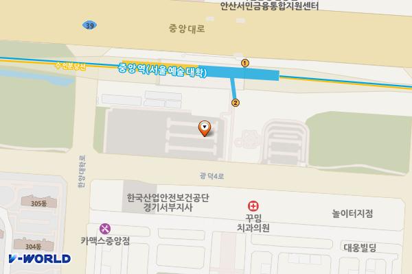 중앙역환승(소) 위치 지도 — 경기도 안산시 단원구 고잔동 723