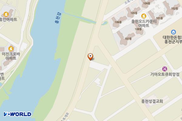 갈마곡리노외주차장(3) 위치 지도 — 강원특별자치도 홍천군 홍천읍 소옥개로 54