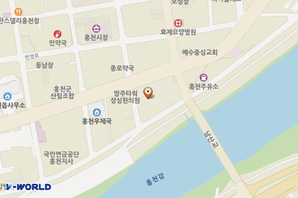 신장대리공영노외주차장 위치 지도 — 강원특별자치도 홍천군 홍천읍 홍천로 382