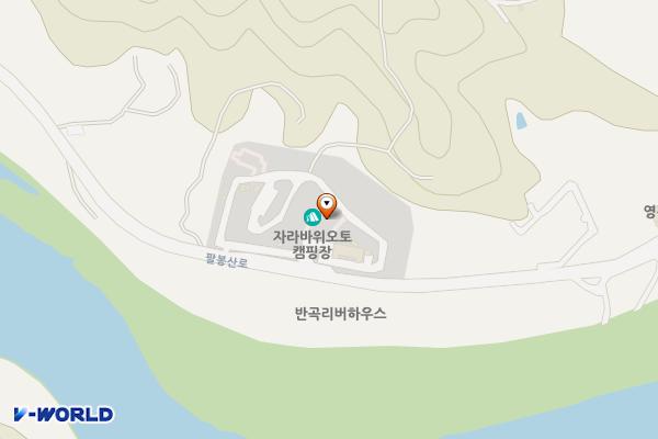 자라바위오토캠핑장 위치 지도 — 강원특별자치도 홍천군 서면 팔봉산로 857