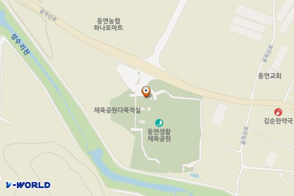 영귀미면생활체육공원 위치 지도 — 강원특별자치도 홍천군 영귀미면 공작산로 456