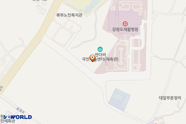춘천 반다비 국민체육센터 위치 지도 — 강원특별자치도 춘천시 우두하리길 15