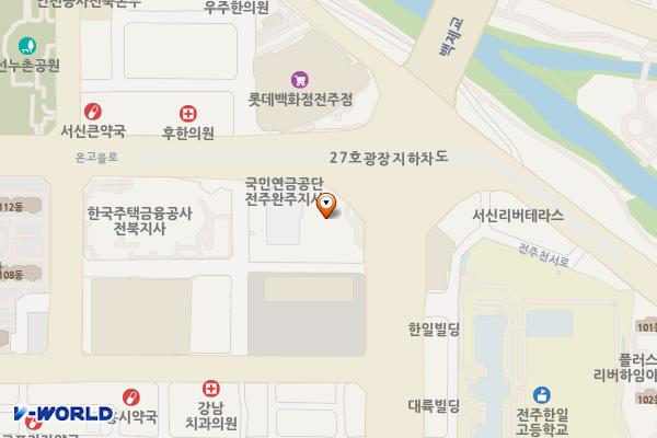 한국교직원공제회 전북회관 위치 지도 — 전북특별자치도 전주시 완산구 온고을로 1