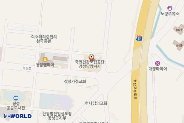 건강보험공단 장성지사 위치 지도 — 전남광주통합특별시 장성군 장성읍 역전로 205