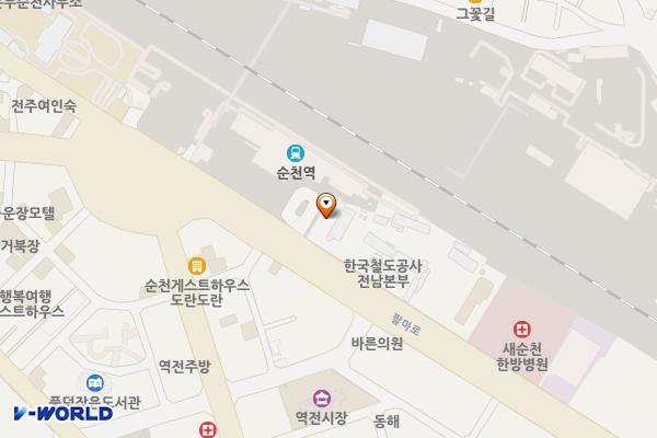 순천역 모빌리티 존 주차장 위치 지도 — 전남광주통합특별시 순천시 팔마로 145