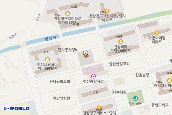마루공원주차장 위치 지도 — 울산광역시 울주군 범서읍 천상5길 6-7