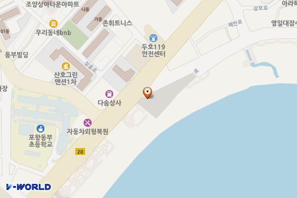 영일대2주차장 위치 지도 — 경상북도 포항시 북구 해안로 173