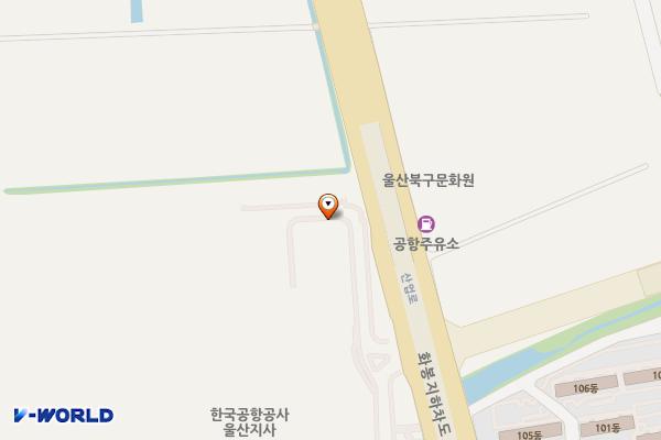 울산공항 위치 지도 — 울산광역시 북구 산업로 1103