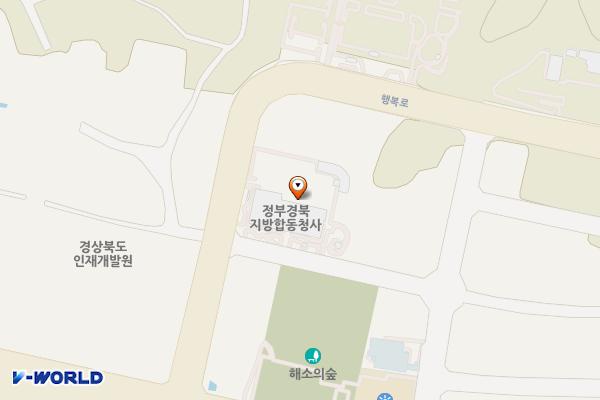 정부경북지방합동청사 옥외주차장 위치 지도 — 경상북도 예천군 호명읍 행복1길 5