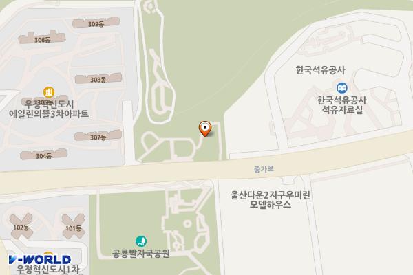 소바우공원 공영주차장 위치 지도 — 울산광역시 중구 우정동 525-3