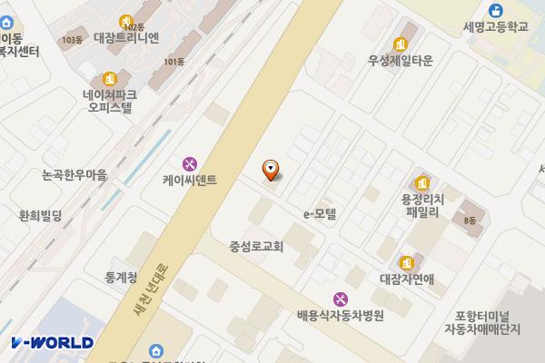 호텔얌 포항터미널점 위치 지도 — 경상북도 포항시 남구 새천년대로450번길 3