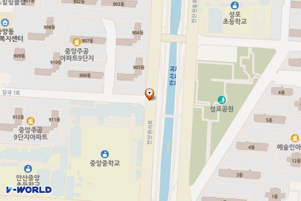 우진빌딩앞 노상 위치 지도 — 경기도 안산시 단원구 고잔동 570-1