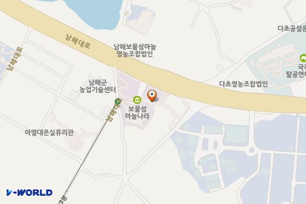 보물섬마늘나라 위치 지도 — 경상남도 남해군 이동면 남해대로 2443