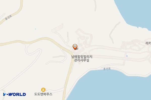 라키비움남해 위치 지도 — 경상남도 남해군 창선면 흥선로 1437-33