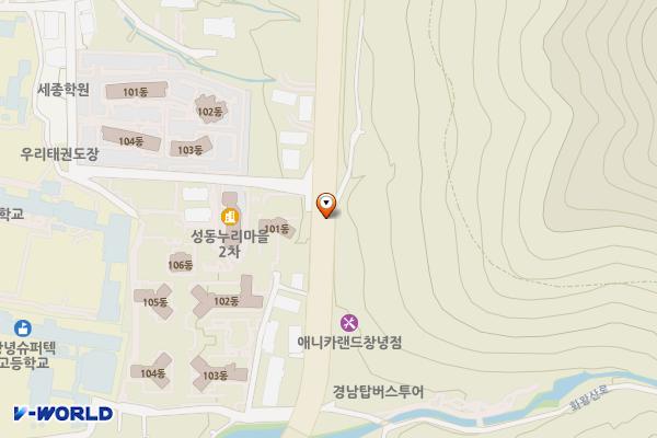 화왕산로 노상주차장 (창녕코아루어린이집 앞) 위치 지도 — 경상남도 창녕군 창녕읍 말흘리 357-1