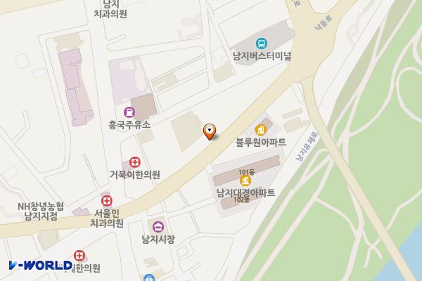 대경아파트 앞 노상주차장 위치 지도 — 경상남도 창녕군 남지읍 낙동로 533