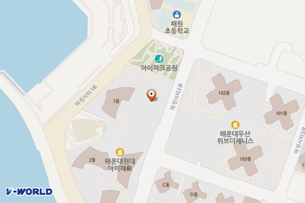 _해운대아이파크(상가) 위치 지도 — 부산광역시 해운대구 마린시티2로 38