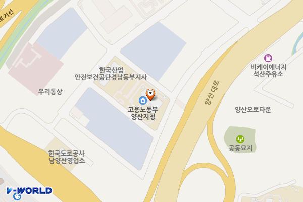 고용노동부 양산지청 위치 지도 — 경상남도 양산시 동면 남양산1길 58