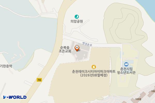 춘천 삼천동 공영주차장 위치 지도 — 강원특별자치도 춘천시 삼천동 22-15