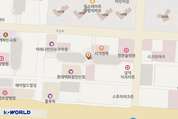메가박스앞 위치 지도 — 경기도 안산시 단원구 고잔동 566