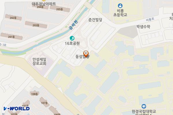 한경국립대학교 나래관 앞 주차장 위치 지도 — 경기도 안성시 석정동 119-2