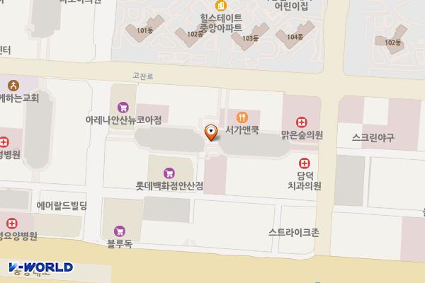 롯데백화점앞 위치 지도 — 경기도 안산시 단원구 고잔동 566
